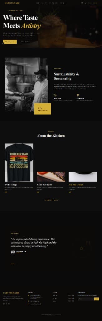L'Art Culinaire — Restaurant Website